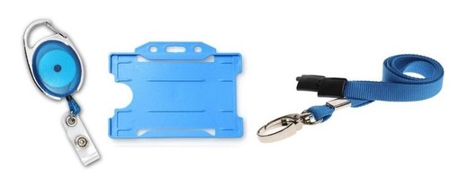 Blue lanyard badge reel or - blue,
