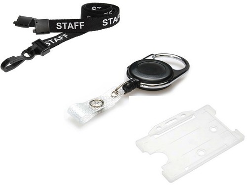 Staff lanyard black with - black,